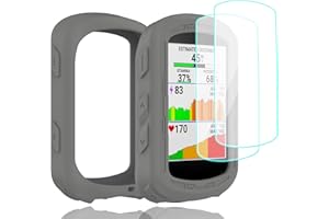 Braleto Cover +2 Vetro Temperato Compatibile con Garmin Edge 840,Protezione Dello Schermo in Vetro di Durezza 9H Accessori per Computer Da Bicicletta GPS (grey)