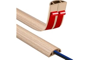 JAHOMFAI Canaletas para Cables Adhesivas, Madera Pasacables Suelo Goma, Canaleta Cables, para Uso en Oficinas, Escuela, Almacén, Conciertos, Etc, para Proteger Los Cables Evitar Riesgos deTropiezo
