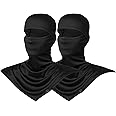 AIWOLU Balaclava Face Mask for Sun Protection Breathable Motorcycle Long Neck Covers in Summer for Men Hiking Fishing Trekking Walking (2 Pack Black)
