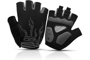 BTNEEU Guanti MTB Senza Dita Guanti Bici Gel Antiurto Antiscivolo, Mezze Dita Guanti Ciclismo Estivi Uomo Donna, Traspirante Guanti Sportivi Guanti Bicicletta per Outdoor Sport
