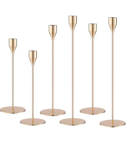 Goldene Kerzenständer Aus Metall, 3-teilig – Dekorative Ständer Für Stabkerzen, Höhe 23/28/33 Cm