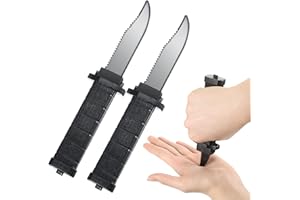 Skylety Verschwindete Trickmesser 2 Stück Einziehbare Klinge Gefälschte Theatermasser Zaubermesser Kunststoff Scherzartikel Zaubertrick Requisiten für Kinder Erwachsene Aprilscherz (Stilvoll Stil)