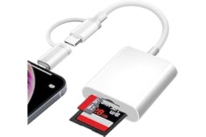 CLOMNPE Lecteur de Carte SD pour iPhone, [Apple MFi Certified] Lightning USB C Adaptateur Carte SD pour Micro SD/SD, Lecteurs Carte Mémoire Externes pour iPhone, iPad, Galaxy