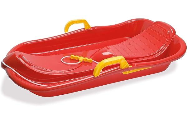 Dantoy Luge pour enfants avec freins, luge boggan pour neige d'hiver, traîneau rouge