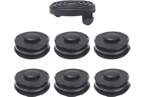 COEWUR 6 Pezzi Bobina a Filo per Tagliabordi Rocchetto Filo Tagliabordi Ø2 mm Bobina Ricambio Decespugliatore per GC-ET 4530 Set GLR 450 451 452 453 454 455 456 457 458 459 (con 1 Tappi)
