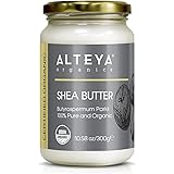 Burro di karité biologico Alteya da 300 g - Con certificazione biologica USDA, 100% puro, naturale e vegano - Viso, Labbra e 