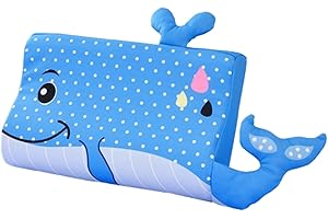 CHAMPRACER Schlummerkids Kissen Original,Kinderkissen für Besserenund Gesünderen, Calmly Ergonomisch, Kawaii Tiere Kissen, Atmungsaktiv und Hautfreundlich （Mit Kopfkissenbezug） (Blauwal,45*27*6 cm)