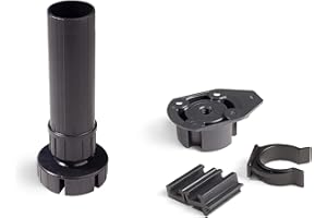 Emuca - Pieds pour meubles, pied de meuble en plastique noir avec accessoires, Lot de 4 pieds réglables de hauteur 150mm