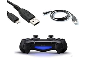 L-FENG-UK Extended Length 3 Meter Charging Cable for PS4 Controllers