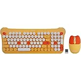 Everest KM-6244 BUNNY Color Key Yellow 2.4ghz + BT Wireless Q Multimedia Keyboard + Mouse Set