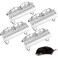 KASTWAVE 2Pcs Tunnel Mole Trap, Half Round Metal Mole Killer, Gopher Trap, Metal Tactical Vole Traps, Outdoor Reusable Gopher Killer, Keep Moles Out of Yard Lawn Garden, Gopher Vole Trapping