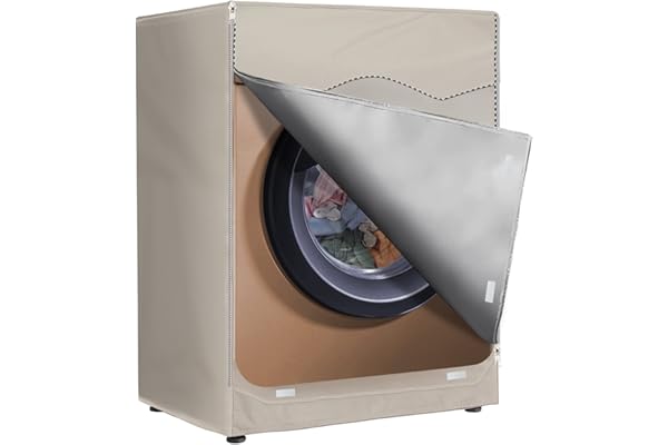 AlaSou Funda para lavadora, cubierta secadora para exterior, cubierta impermeable (luz marrón, 60 x 64 x 85 cm)