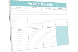 Premify Weekly Planner TO DO List Notepad, Task Pad w/Daily Checklist, Priority Note Sections, Calendar Desk Notebook for Daily Schedule (A4 52 Page Sheets