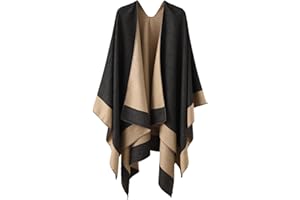 colornival Chal Elegante para Mujer Capa Frontal Abierta Poncho Suave, Adecuado para Primavera, Otoño e Invierno