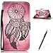 Produktbild Feeltech HUAWEI P9 Lite Hülle,HUAWEI P9 Lite Magnet Leder Wallet Cover,Elegant Soft PU Kartenfach Extra Dünn Tasche Bunte Relife-Muster [Stand Funktion] Karte Halterung Klapp hülle Flip Book Design Case Flexible TPU Ultra Slim Inner Bumper Tasche mit Landyard [Free Stylus] für HUAWEI P9 Lite - Schwarzer Traumfänger