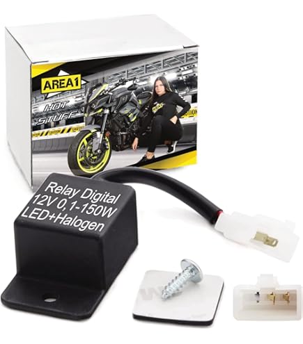 Simda Pro Led-knipperlichtrelais voor motorfiets, universeel, 2-polig, 12 V, onafhankelijk van de belasting, knipperlichtzender, knipperlichtfrequentieregelrelais