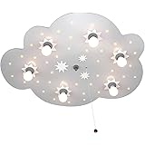 Elobra, Lampada da soffitto a forma di nuvola con stelline, A, E14