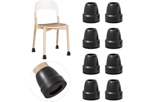 Ezprotekt Fundas antideslizantes para patas de silla de conmutación automática, 16 protectores de suelo de silicona negra de 0.75 pulgadas con fieltro envuelto, tapas de goma para patas de silla, sin