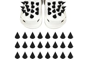 PWSAP 24 Pièces Cool Punk Charmes de Chaussures, Noir Rivet Spike Silicone Breloques de Chaussure, Y2K EMO Gothique CLOG Charmes pour Sandales Sabot, DIY Bracelets Breloques Accessoires, Cadeau de Fête