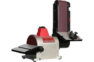 BUCKTOOL 500W Bench Belt Sander for Woodworking, 100x914 mm Belt and 150 mm Disc Sander, Belt Sander for Wood with Direct-Drive Motor, BD4603
