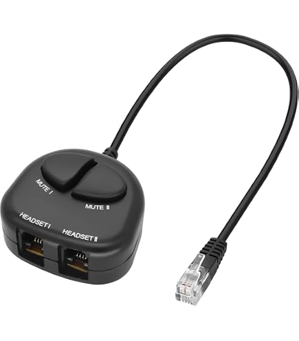 Adaptateur Répartiteur Casque RJ9 4P4C Mâle Vers 2 Femelles - Pour Plantronics, Jabra, Téléphones Bureau