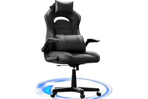 TRIUMPHKEY Sedia da Gaming,Poltrona Ergonomica con Schienale, Regolabile in Altezza,Pelle PU Sedia Da Computer Per Gamer Ufficio,Studio,Camera da Letto(Nero）