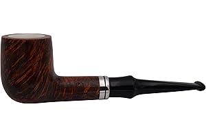 GERMANUS Tobacco Pipe - Made in Italy - Straight Pipe, No. 14 with Meerschaum Inlay