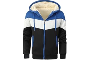 LEZUAN Felpa con Cappuccio Uomo Vello Foderato, Hoodie con Cerniera Integrale, Cappotto con Cappuccio di Spessore, Giacca con Cappuccio Inverno Caldo