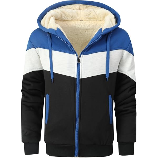 UHouse Herren Sweatjacke mit Kapuze Warm Winterjacke Gefüttert Zip Hoodie Fleece Sweatshirt Jacke Winter Kapuzenjacke Kapuzenpullover mit Reissverschluss Fleecejacke Dicke Freizeitjacke Schwarz S