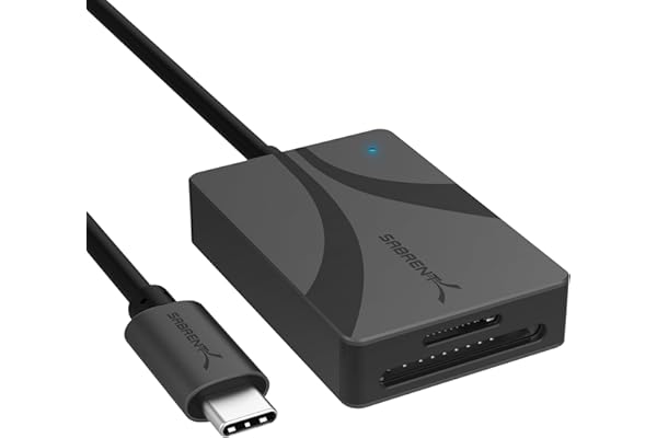 SABRENT SD 4.0 UHS II Lecteur Carte SD USB C 10Gbps (2 en 1) Transfert Rapide jusqu'à 312 Mo/s, Lecteur Micro SD Accès Simultané à 2 pour Cartes MMC, TF, SDXC, SDHC, Micro SDHC/SDXC, (CR-CSDM)
