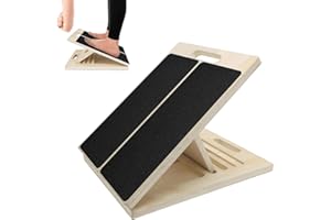 MIUUIPI Wadendehner aus Holz, Balance Board aus Holz, Tragbares Schrägbrett, Verstellbar Wadenstrecker mit Tragegriff, Muskeldehnung, für Wackelbrett Physiotherapie, Kniebeugen Muskeldehnung