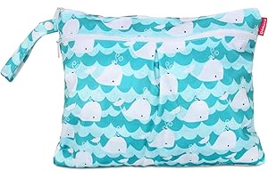 Damero windeltasche wetbag wiederverwendbar, Nasstaschen für Unterwegs, Wetbag windelbeutel für Babys Windeln, schmutzige Kleidung und anderes Zubehör, (Kleine, Katze)