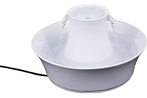 PetSafe Drinkwell Keramik-Trinkbrunnen Avalon, Gefiltertes Trinkwasser für Hunde und Katzen, 2 L Wasserkapazität, Weiß