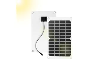 DeWin Panneau Solaire, 20W 12V Panneaux Chargeur de Batterie Chargeur Solaire Portable avec Clip de connecteur de Charge de Voiture pour Système d'éclairage