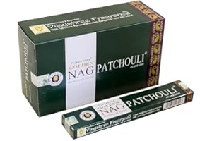 LAMARE Vijayshree Golden Nag Patchouli - 12 opakowań po 15 g = 180 g - Aromaterapia - Medytacja - Duchowość - 100% Natural EcoFriendly