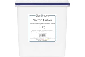 ‎DISTREBUTION Natron Pulver 5kg Lebensmittelqualität zum Backen Putzen Natriumhydrogencarbonat