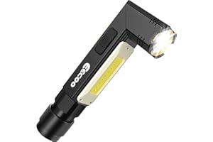 eecoo Torcia LED Ricaricabile, 1800mAh 1000LM Lampada da Lavoro, Lampada Portatile Officina 5 Modalità, Torcia da Lavoro Impermeabile con Base magnetica per Riparazione Auto Garage Emergenza
