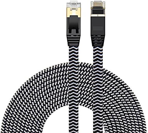 Cat 7 Ethernet Cable,NeeKeons Nylon CAT7 Shielded RJ45 Ethernet Patch Network Cable Professional Gold Plated Plug STP Wires Cat 7 Networking Cable (20 Meter)