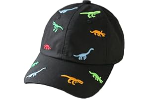 HERUAI Cappellino da Baseball per Bambini e Bambine, con Ricamo a Forma di Dinosauro, Regolabile, in Cotone, con Protezione UV, per L'Estate, l'autunno, i Bambini, per 2-6 Anni