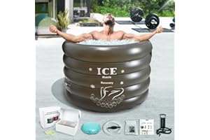 NEVIFE Großes aufblasbares Eisbad für Sportler-Tragbare Badewanne für Erwachsene-Faltbare Wanne für enge Räume-Perfekt für Zuhause,Outdoor und heiße Bäder-Größe:111 * 77cm (Grau)