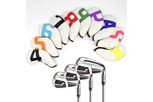 JAWSEU Set di 10 Copritesta per Mazze da Golf, Copri testa in ferro da golf Manicotto con digitale, impermeabile, Copricapo da Golf Copertura