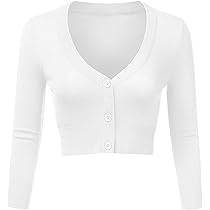 Cardigan Corto Donna Con Scollo A V - Bolero Elegante In Cotone E Acrilico - Foto 8