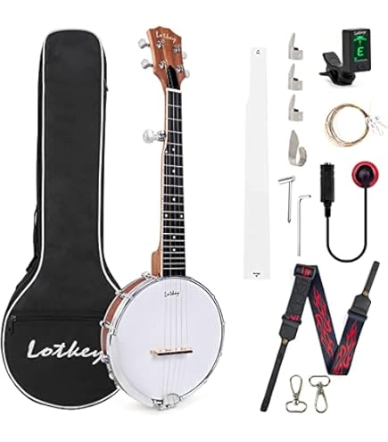Banjo De Voyage Mulucky 5 Cordes 66cm - Mini Banjo Avec Sac Et Accessoires - Accordage CGCEG