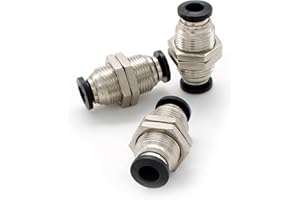 SRJQXH 3 Pcs 6mm Pneumatic Connectors, Pneumatic Bulkhead Fitting, Quick Connector Connectable Pipe Diameter, Can be Used as Fixed and Connecting Trachea