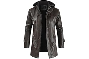 KAGAYD Veste Hiver Homme Doublé Polaire Plus Velours Hiver Manteau Moto Pas Cher Doublure Chaude Biker À Capuche Veste Moto Veste Cuir Homme Noir Mode Moto Automne Motard Blouson Homme Cuir Veste Moto Cuir