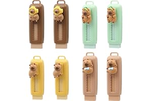 BOBOZHONG 8PCS La Goma de Borrar de la Marsopa Sin Aletas es Retráctil, Push-Pull Borrador para Niños - 4 Diseños Adorables, Goma de Borrar para Lápices, Escuela, Oficina, Regalo (82x25mm)