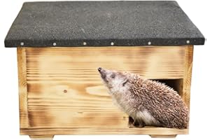 ABAZO Igelhaus Bausatz aus Holz, Igelhotel Igelhütte für Garten, Meerschweinchenhaus, Nagerhaus, Kleintierhaus, Ganzjährig perfekt für den Igel