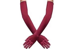PTJJXA 55 CM Long Fancy Dress Gloves, 7 Colors Satin Elbow Mittens, Stretchy Evening Dancing Party Glove for Women, Ladies Opera Gloves for Prom Wedding Graduation Banquet