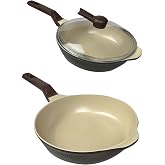 Kochler Prosteam 6 Layer Granite Pan And Pot 28 Cm - Fireproof Nonstick 2 in 1 Pan with Airfrey Feature