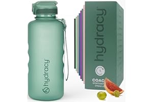 Hydracy Gourde d'Eau 2L sans BPA, Bouteille avec Marqueur de Temps, Paille et Verrouillage Sécurisé - Housse en Néoprène, Étanche, Anti-Fuite, Réutilisable, Légère - Idéal pour Sport, École, Travail